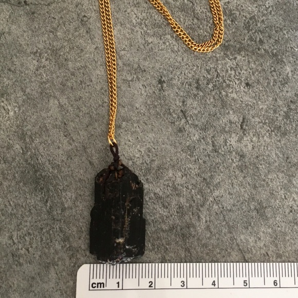 Black Tourmaline Gold Plated Necklace - Picture 8 of 8